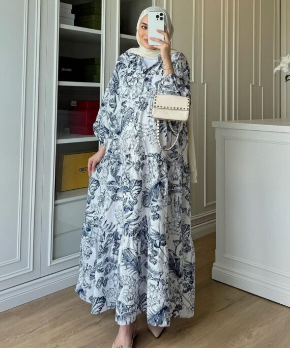 Norello Desen Elbise L10082 - Mavi Eskiz