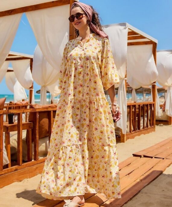 Çiçekyaz Elbise L10095 - Altınçiçek