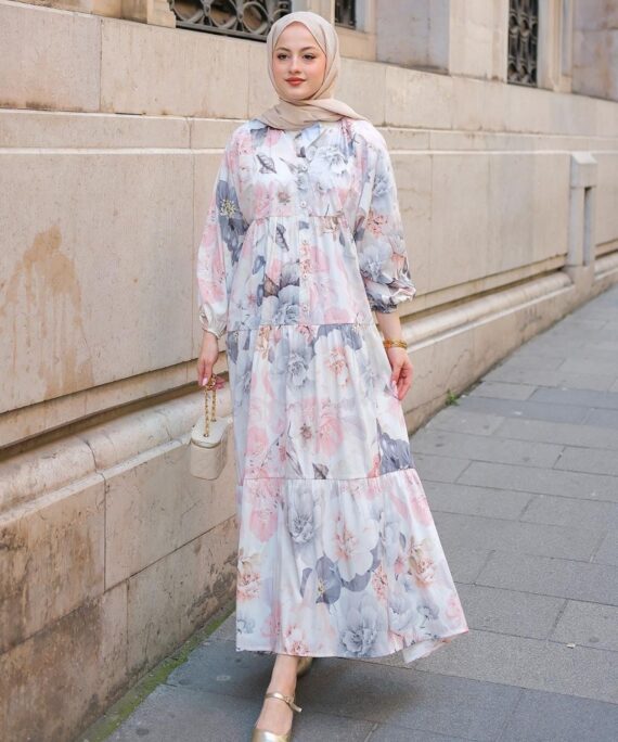 Soho Pastel Elbise L10097 - Gri