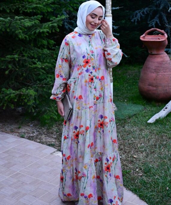 Lilaress Elbise L100100 - Menekşe