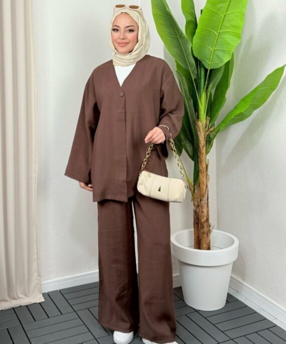 Lusya Tensel İkili Takım TK100152 - Kestane Kahve