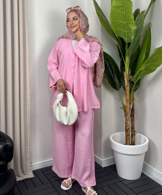 Lusya Tensel İkili Takım TK100157 -  Pudra Pembe