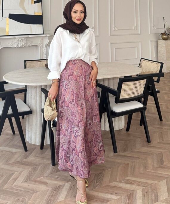 Begonya Otantik Etek  ETK100203 - Mor