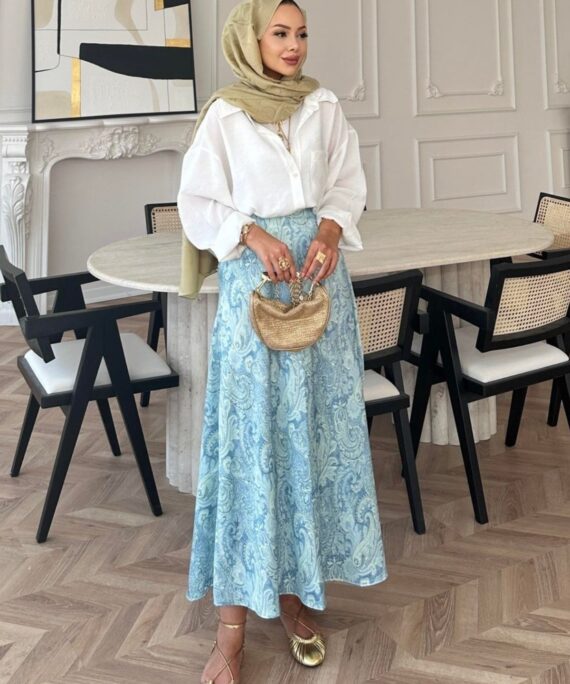 Begonya Otantik Etek  ETK100203 - Mavi