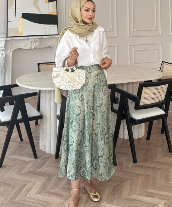 Begonya Otantik Etek  ETK100203 - Yeşil