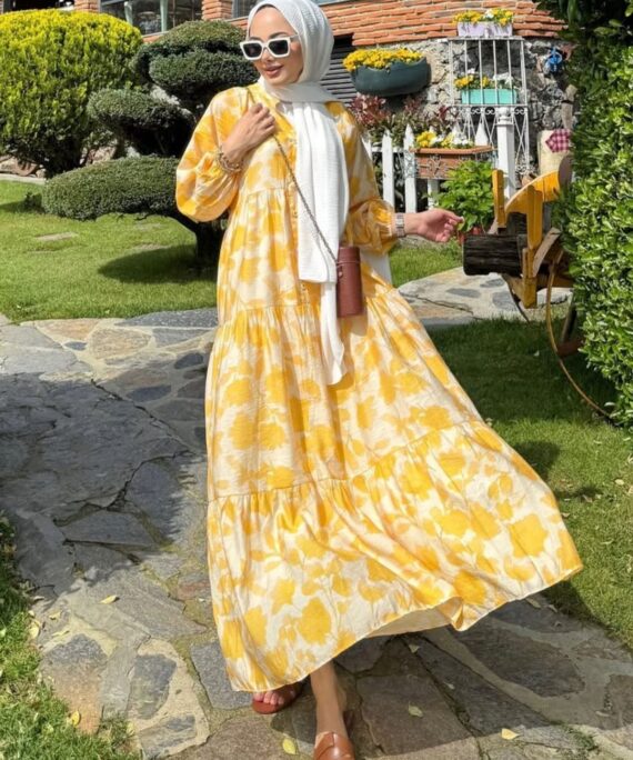 Asel Desen Elbise  L100206  - Portakal