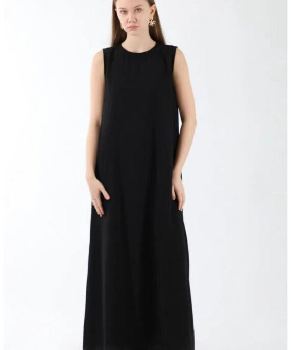 Sıfır Kol Elbise  L100207  - Siyah