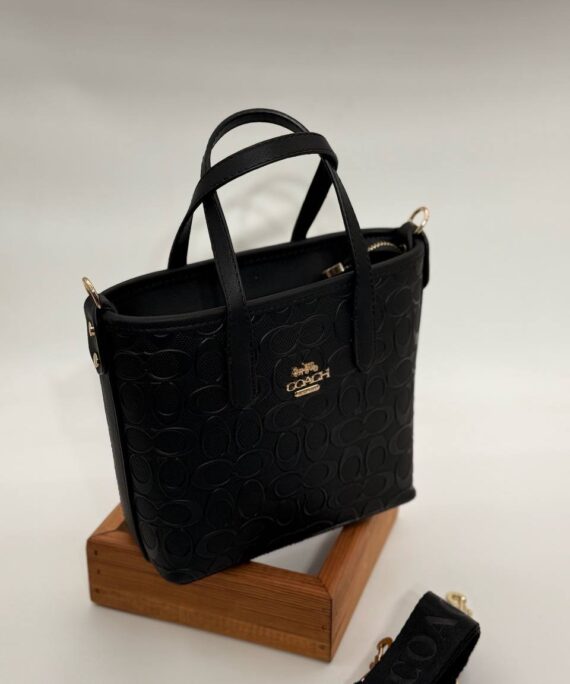 Coach Gofraj orta boy kova siyah çanta