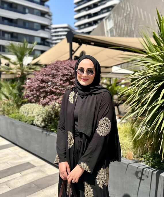 Nakışlı İkili Takım TK10039 -Siyah