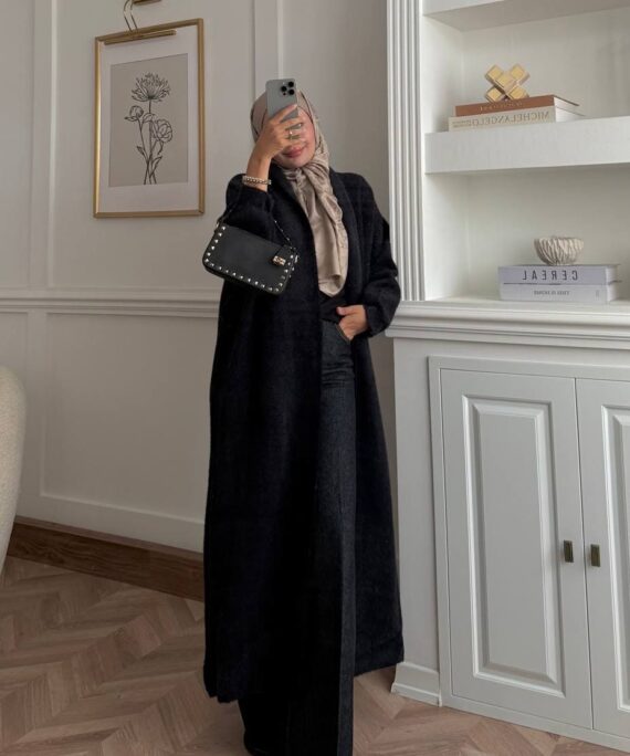 Angora Triko Hırka  HRK100263 -  Siyah