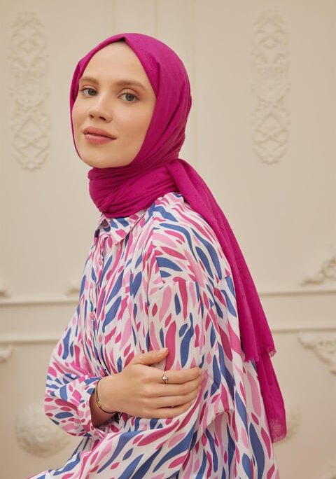 Organic Scarfs Bambu Kraş Şal Modeli -Sümbül