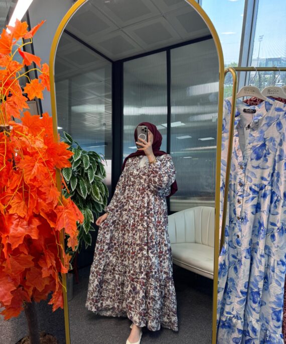 Laide Elbise-1202-Krem