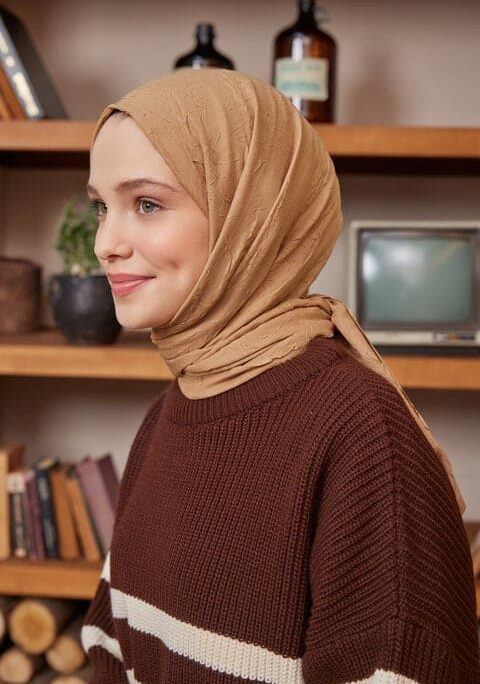 Organic Scarfs Bambu Kraş Şal Modeli -CAMELL