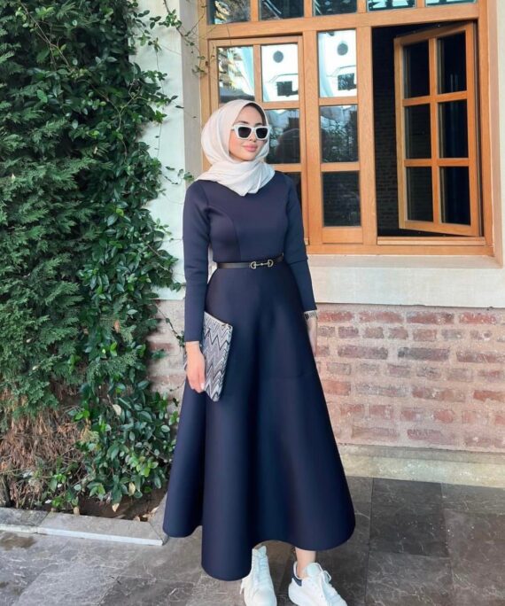 Puff Scuba Elbise ELB104434 - Lacivert