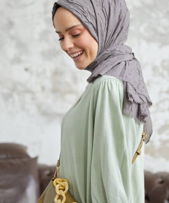 Organic Scarfs Bambu Kraş Şal Modeli - Bademi