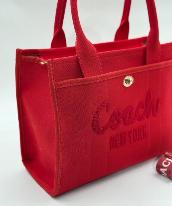 Coach canvas büyük boy kırmızı çanta