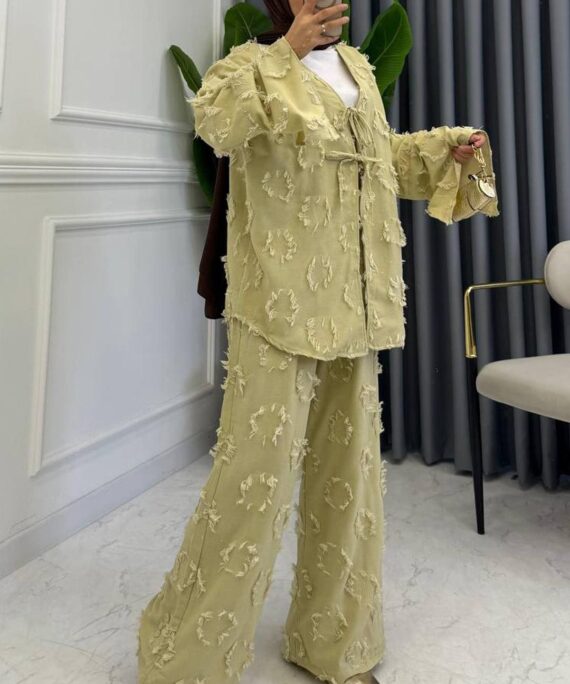 Hola Motif Desen İkili Takım TK100145 - Adaçayı