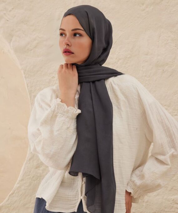 Rami Pamuk Şal 741074 - Koyu Gri