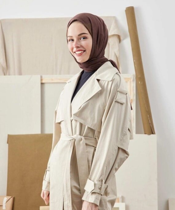 Organic Scarfs Bambu Kraş Şal Modeli - Acı Kahve