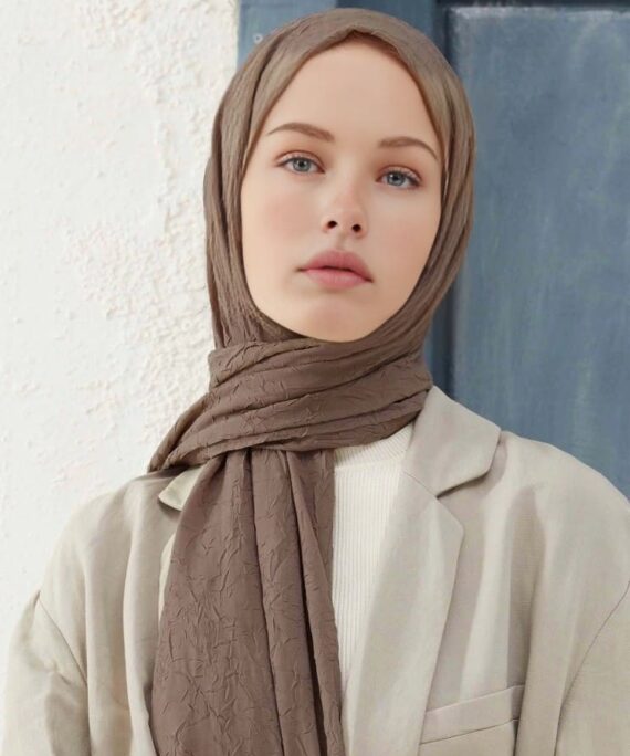 Organic Scarfs Bambu Kraş Şal Modeli - Ağaç Kabuğu